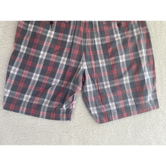 J Crew Plaid Gramercy Shorts Mens Size 36 Chino 100% Cotton Gray Pink - Picture 5 of 12